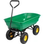 Négykerekű kocsi, Strend Pro Garden Greenlawn Transporter, 75 l, felfújható kerekek 10 × 3,50 – 4, műanyag test, fém váz, 250 kg teherbírás