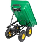 Négykerekű kocsi, Strend Pro Garden Greenlawn Transporter, 75 l, felfújható kerekek 10 × 3,50 – 4, műanyag test, fém váz, 250 kg teherbírás