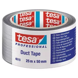   Szalag tesa® BASIC Duct Tape, ragasztó, ezüst, textil, 50 mm, Hossz: 25 m