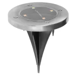 Napelemes kerti lámpa, Strend Pro Garden Gruid, szürke, 12 x 14 cm, 2 db, 4 LED, melegfehér fényű, akkumulátoros