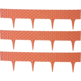  Kerti paliszád, Strend Pro Garden RattanPalisade, terrakotta, 80 x 29,5 cm, összekapcsolható, 240 cm hossz, formázható, rugalmas műanyag, UV-álló, 3 panel/csomag
