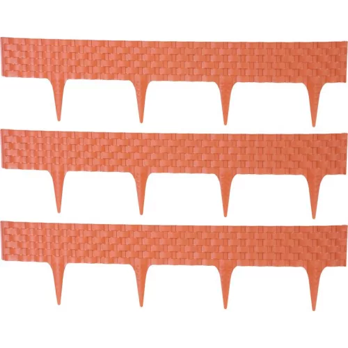 Kerti paliszád, Strend Pro Garden RattanPalisade, terrakotta, 80 x 29,5 cm, összekapcsolható, 240 cm hossz, formázható, rugalmas műanyag, UV-álló, 3 panel/csomag