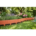 Kerti paliszád, Strend Pro Garden RattanPalisade, terrakotta, 80 x 29,5 cm, összekapcsolható, 240 cm hossz, formázható, rugalmas műanyag, UV-álló, 3 panel/csomag