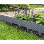 Kerti paliszád, Strend Pro Garden RattanPalisade, szürke, 80 x 29,5 cm, összekapcsolható, 240 cm hossz, formázható, rugalmas műanyag, UV-álló, 3 panel/csomag