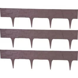   Kerti paliszád, Strend Pro Garden StonePalisade, sötétbarna, 79 x 29,5 cm, összekapcsolható, 237 cm hossz, formázható, rugalmas műanyag, UV-álló, 3 panel/csomag
