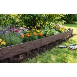 Kerti paliszád, Strend Pro Garden StonePalisade, sötétbarna, 79 x 29,5 cm, összekapcsolható, 237 cm hossz, formázható, rugalmas műanyag, UV-álló, 3 panel/csomag