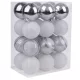 MagicHome karácsonyi gömbök, 24 db, fehér-ezüst, mix, karácsonyfára, 6 cm
