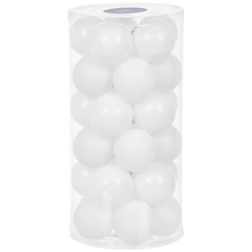 MagicHome karácsonyi gömbök, 30 db, fehér, fényes, mix, karácsonyfára, 6 cm