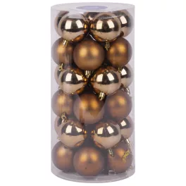   MagicHome karácsonyi gömbök, 30 db, réz, mix, karácsonyfára, 6 cm