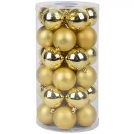   MagicHome karácsonyi gömbök, 30 db, arany, mix, karácsonyfára, 6 cm