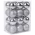 Gömbök MagicHome Karácsony, 24 db, ezüst, vegyes, karácsonyfára, 6 cm