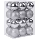 Gömbök MagicHome Karácsony, 24 db, ezüst, vegyes, karácsonyfára, 6 cm