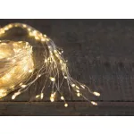 LED fényfüzér, MagicHome Vianoce Twisted Stars 1200S, 1200 LED, 3 m + 3 m, melegfehér, kültéri, egyszerű világítás, áttetsző kábel