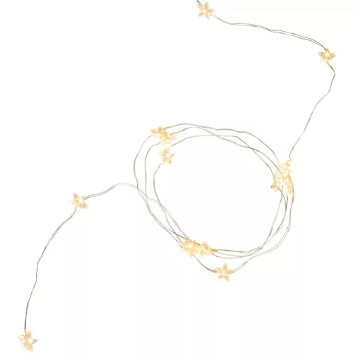 LED fényfüzér, MagicHome Vianoce Twisted Stars 180S, 200 cm x 9 szál, 180 db LED, melegfehér, IP44 kültéri, egyszerű világítás