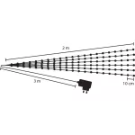 LED fényfüzér, MagicHome Vianoce Twisted Stars 180S, 200 cm x 9 szál, 180 db LED, melegfehér, IP44 kültéri, egyszerű világítás