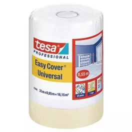   Takarófólia tesa® Pro Easy Cover® Universal, 550 mm, H-33 m, festő, ragasztószalaggal, átlátszó, tak