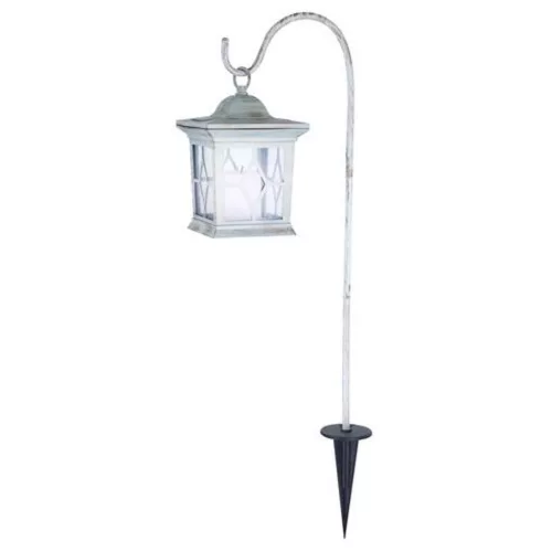 Napelemes kerti lámpa, Strend Pro Garden, Subra, fehér, 70 cm, 14,5 cm átmérő, üveg–műanyag–fém, 1 LED, hidegfehér fényű, akkumulátoros