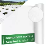 Kerti textília B1106, 3,2x5 m, nem szőtt, 17 g/m, fehér