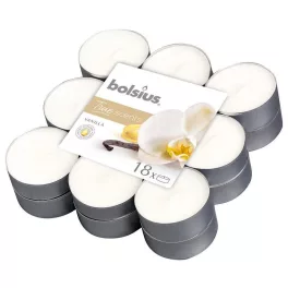   Gyertyák Bolsius Tealight True Scents, mécses, illatos, vanília, csomag 18 db