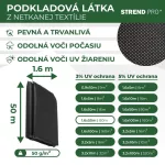 Talajtakaró geotextília, Strend Pro Garden B4406, 1,6 x 50 m, fekete, nem szőtt, 50 g/m2, tekercs