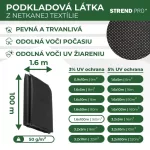 Talajtakaró geotextília, Strend Pro Garden B4407, 1,6 x 100 m, fekete, nem szőtt, 50 g/m2, tekercs, gyomgátló