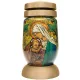 Mécses Bolsius S03 3D Mária Jézussal, ólomüveg, 22 cm, sírra, 36 órás töltettel