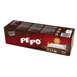   Kéménytisztító fahasáb, PE-PO, tisztító rönk, 1,1 kg, 2 db gyújtóval, kályhákhoz, kandallókhoz