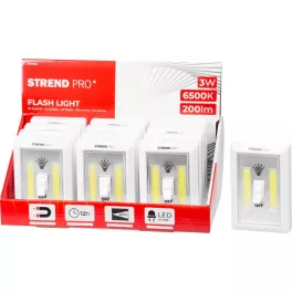  Lámpa Strend Pro Switchlight SL1063, 2xCOB 200 lm, 3xAAA, kapcsolóval, csomag 12 db