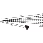LED fényfüzér, MagicHome Vianoce Twisted Stars 180S, 180 db LED, 200 cm, hidegfehér, egyszerű világítás, kültéri, átlátszó kábel, 300 cm tápkábel