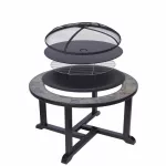 Strend Pro Grill fém tűzrakóhely 4 székkel - 105x75cm