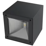 Napelemes fali lámpa, Strend Pro Garden, fekete, 10 x 10 x 10 cm, 1 LED, elegáns, akkumulátoros, automatikus kapcsolás, melegfehér fény