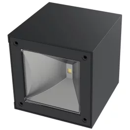   Napelemes fali lámpa, Strend Pro Garden, fekete, 10 x 10 x 10 cm, 1 LED, elegáns, akkumulátoros, automatikus kapcsolás, melegfehér fény