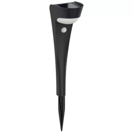   Napelemes kerti lámpa, Strend Pro Garden, fekete, 10,2 x 13 x 52,5 cm, 1 LED, mozgásérzékelővel, 3 m érzékelési távolság, melegfehér fényű, akkumulátoros
