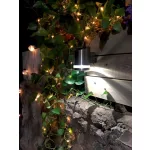 Napelemes fali lámpa, Strend Pro Garden, ezüst, 9 x 12 x 14 cm, 2 LED, rozsdamentes acél és műanyag, akkumulátoros, automatikus kapcsolás, fehér fény
