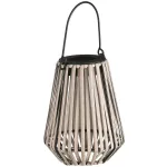 Függeszték napelemes lámpa, Strend Pro Garden, bézs, 12 × 12 × 24 cm, 1 LED, rattan, melegfehér fény, akkumulátoros, automatikus kapcsolás, kültéri használatra