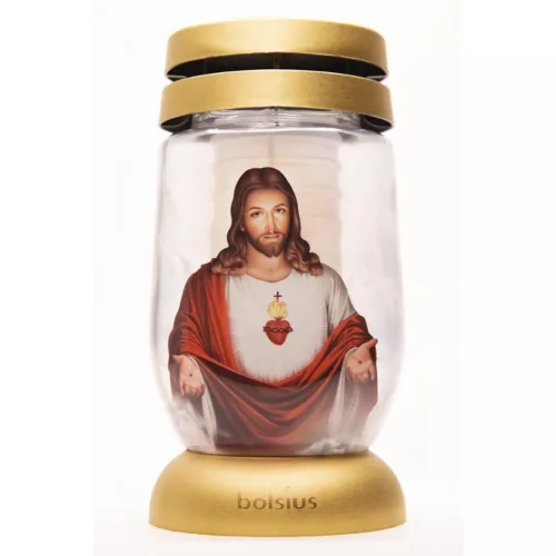 Mécses Bolsius S12 3D Jézus, 22 cm, sírra, 36 órás töltettel