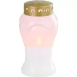 Mécses MagicHome TG-26, LED gyertyával, sírra, fehér, 10x17 cm, (2xAA elemmel)