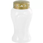 Mécses MagicHome TG-26, LED gyertyával, sírra, fehér, 10x17 cm, (2xAA elemmel)
