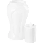 Mécses MagicHome TG-26, LED gyertyával, sírra, fehér, 10x17 cm, (2xAA elemmel)