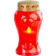 Mécses MagicHome TG-26, LED gyertyával, sírra, piros, 17 cm, (2xAA elemmel)