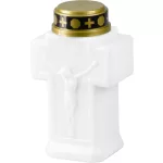 Gyertya MagicHome, kereszt, LED, sírra, fehér, 2xAA, 15x9 cm, (2xAA elem a csomag része)