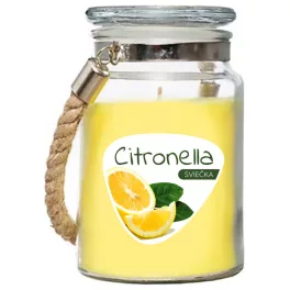   Gyertya Citronella, rovarriasztó, üvegben, 140 g, 85x105 mm