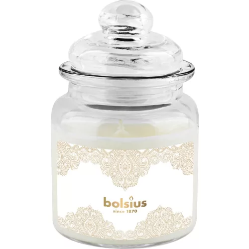 Gyertya Bolsius Arany csipke, Big Jar, illatos, karácsonyi, vanília, 32 óra, 79x129 mm, üvegben