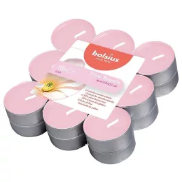   Gyertyák Bolsius Tealight True Scents, mécses, illatos, magnólia, csomag 18 db