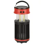 Kempinglámpa rovarcsapdával, Strend Pro, fekete, 15 x 8,6 cm, UV + fehér LED, napelemes, USB töltés, hordozható, ütésálló, vészvilágítás