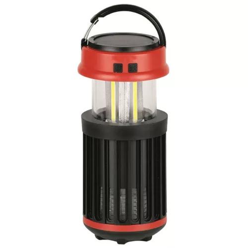 Kempinglámpa rovarcsapdával, Strend Pro, fekete, 15 x 8,6 cm, UV + fehér LED, napelemes, USB töltés, hordozható, ütésálló, vészvilágítás