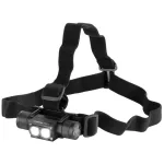 Fejlámpa, Strend Pro Headlight H4016, fekete, 2 x XPG LED, 500 lm, 2000 mAh, USB töltés, vízálló, 5 világítási mód, 100 m hatótáv, akkumulátoros