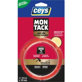 Szalag Ceys MONTACK, szerelő, ragasztó, 2,5 m x 19 mm