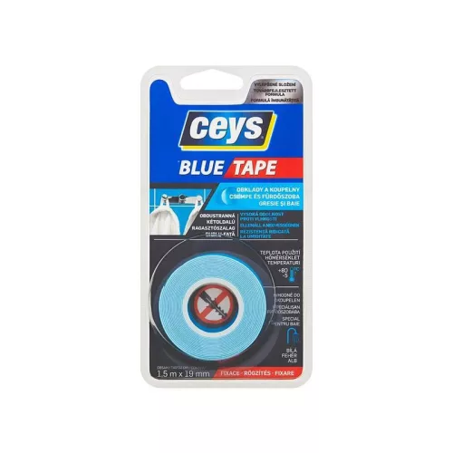 Szalag Ceys Blue tape, kétoldalas szalag, ragasztó, 1,5 m x 19 mm0500000070841