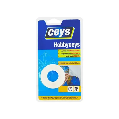 Ragasztószalag Ceys Hobbyceys, kétoldalas, ragasztó, 2 m x 15 mm